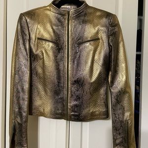 Balizza Italy %100 genuine calf patent leather moto jacket IT38/US4 XS NWOT.